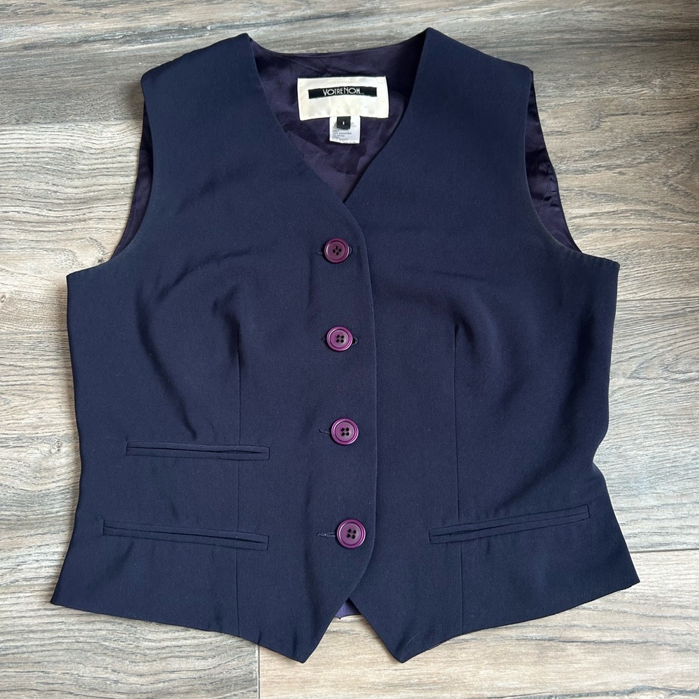 Votre nom Paris navy blue sleeveless vest size 1 or XS S
